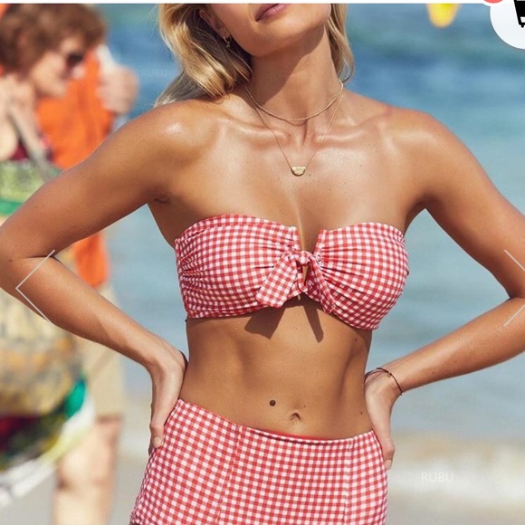 Other - Margot Bikini, red + white gingham pattern